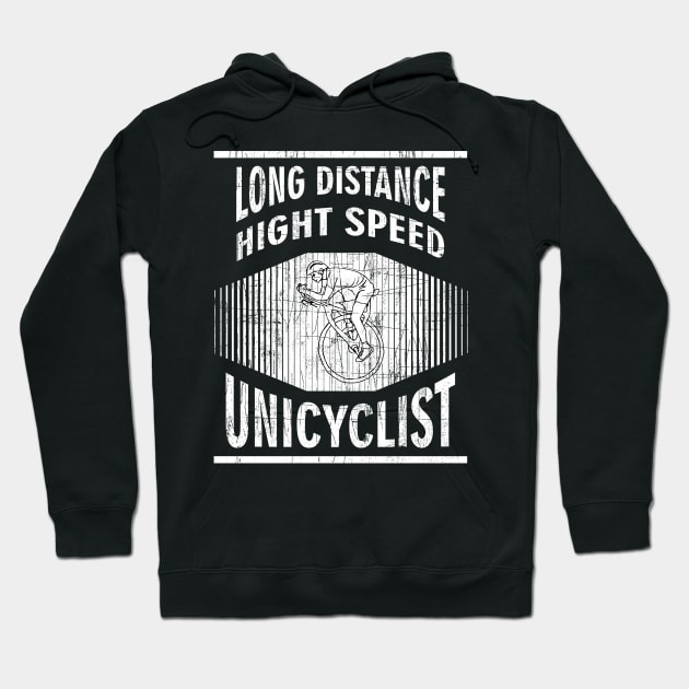High Speed Hungry Crazy Unicycle Long Distance Biker Hoodie by FancyTeeDesigns
